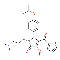 ChemSpider 2D Image | 1-[3-(Dimethylamino)propyl]-4-(2-furoyl)-3-hydroxy-5-(4-isopropoxyphenyl)-1,5-dihydro-2H-pyrrol-2-one | C23H28N2O5