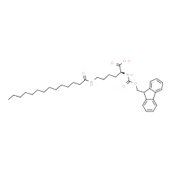 ChemSpider 2D Image | N~2~-[(9H-Fluoren-9-ylmethoxy)carbonyl]-N~6~-tetradecanoyl-L-lysine | C35H50N2O5