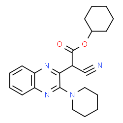 ChemSpider 2D Image | Cyclohexyl cyano[3-(1-piperidinyl)-2-quinoxalinyl]acetate | C22H26N4O2