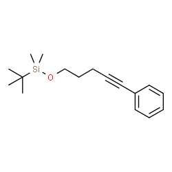 ChemSpider 2D Image | Dimethyl(2-methyl-2-propanyl)[(5-phenyl-4-pentyn-1-yl)oxy]silane | C17H26OSi