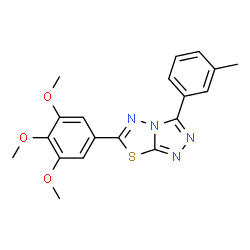 ChemSpider 2D Image | 3-(3-Methylphenyl)-6-(3,4,5-trimethoxyphenyl)[1,2,4]triazolo[3,4-b][1,3,4]thiadiazole | C19H18N4O3S