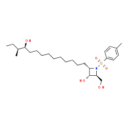 ChemSpider 2D Image | (2S,3R,4S)-2-(Hydroxymethyl)-4-[(11S,12S)-11-hydroxy-12-methyltetradecyl]-1-[(4-methylphenyl)sulfonyl]-3-azetidinol | C26H45NO5S
