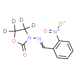 ChemSpider 2D Image | 3-[(2-Nitrobenzylidene)amino](~2~H_4_)-1,3-oxazolidin-2-one | C10H5D4N3O4