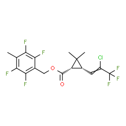 ChemSpider 2D Image | 2,3,5,6-Tetrafluoro-4-methylbenzyl (1S,3S)-3-(2-chloro-3,3,3-trifluoro-1-propen-1-yl)-2,2-dimethylcyclopropanecarboxylate | C17H14ClF7O2