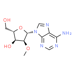 ChemSpider 2D Image | 9-(2-O-Methyl-beta-L-ribofuranosyl)-9H-purin-6-amine | C11H15N5O4