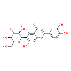 ChemSpider 2D Image | (1R)-1,5-Anhydro-1-[2-(3,4-dihydroxyphenyl)-5,7-dihydroxy-4-oxo-4H-chromen-6-yl]-D-glucitol | C21H20O11