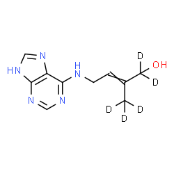 ChemSpider 2D Image | 2-(~2~H_3_)Methyl-4-(9H-purin-6-ylamino)(1,1-~2~H_2_)-2-buten-1-ol | C10H8D5N5O