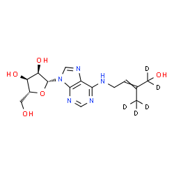 ChemSpider 2D Image | N-[4-Hydroxy-3-(~2~H_3_)methyl(4,4-~2~H_2_)-2-buten-1-yl]adenosine | C15H16D5N5O5