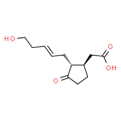 ChemSpider 2D Image | {(1R,2R)-2-[(2E)-5-Hydroxy-2-penten-1-yl]-3-oxocyclopentyl}acetic acid | C12H18O4