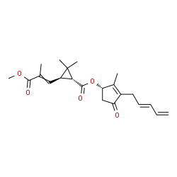 ChemSpider 2D Image | (1S)-2-Methyl-4-oxo-3-[(2E)-2,4-pentadien-1-yl]-2-cyclopenten-1-yl (1R,3R)-3-(3-methoxy-2-methyl-3-oxo-1-propen-1-yl)-2,2-dimethylcyclopropanecarboxylate | C22H28O5