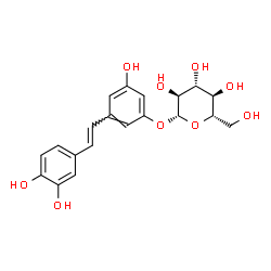 ChemSpider 2D Image | 3-[(E)-2-(3,4-Dihydroxyphenyl)vinyl]-5-hydroxyphenyl beta-L-glucopyranoside | C20H22O9