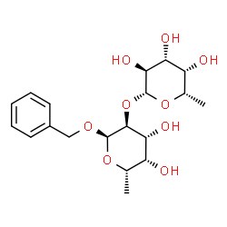 ChemSpider 2D Image | Benzyl 6-deoxy-2-O-(6-deoxy-beta-L-galactopyranosyl)-alpha-L-galactopyranoside | C19H28O9