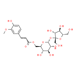 ChemSpider 2D Image | beta-L-Fructofuranosyl 6-O-[(2E)-3-(4-hydroxy-3-methoxyphenyl)-2-propenoyl]-alpha-D-glucopyranoside | C22H30O14