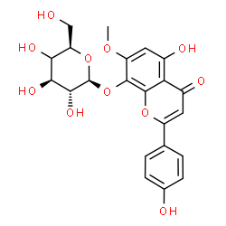 ChemSpider 2D Image | 5-Hydroxy-2-(4-hydroxyphenyl)-7-methoxy-4-oxo-4H-chromen-8-yl (4xi)-beta-D-xylo-hexopyranoside | C22H22O11