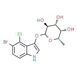 ChemSpider 2D Image | 5-Bromo-4-chloro-1H-indol-3-yl 6-deoxy-L-galactopyranoside | C14H15BrClNO5