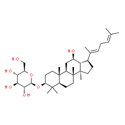 ChemSpider 2D Image | (3beta,12beta,20E)-12-Hydroxydammara-20(22),24-dien-3-yl beta-D-glucopyranoside | C36H60O7