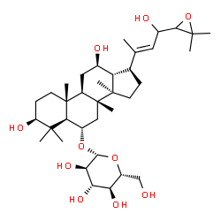 ChemSpider 2D Image | (3beta,6alpha,12beta,20E)-3,12,23-Trihydroxy-24,25-epoxydammar-20(22)-en-6-yl beta-D-glucopyranoside | C36H60O10