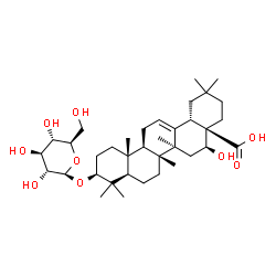 ChemSpider 2D Image | (3beta,16beta)-3-(beta-D-Glucopyranosyloxy)-16-hydroxyolean-12-en-28-oic acid | C36H58O9