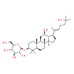 ChemSpider 2D Image | (3beta,12beta,20E)-12,25-Dihydroxydammar-20(22)-en-3-yl beta-D-glucopyranoside | C36H62O8