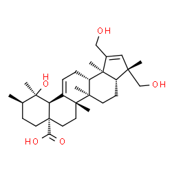 ChemSpider 2D Image | (3S,3aR,5aR,5bS,7aS,10R,11R,11aS,13aS,13bR)-11-Hydroxy-1,3-bis(hydroxymethyl)-3,5a,5b,10,11,13b-hexamethyl-3,3a,4,5,5a,5b,6,7,8,9,10,11,11a,13,13a,13b-hexadecahydro-7aH-cyclopenta[a]chrysene-7a-carbox
ylic acid | C30H46O5