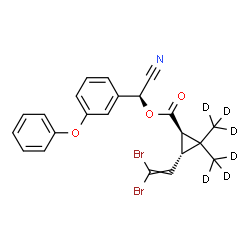 ChemSpider 2D Image | (S)-Cyano(3-phenoxyphenyl)methyl (1R,3S)-3-(2,2-dibromovinyl)-2,2-bis[(~2~H_3_)methyl]cyclopropanecarboxylate | C22H13D6Br2NO3