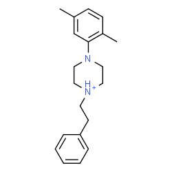 ChemSpider 2D Image | 4-(2,5-Dimethylphenyl)-1-(2-phenylethyl)piperazin-1-ium | C20H27N2
