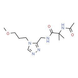 ChemSpider 2D Image | N~2~-Acetyl-N-{[4-(3-methoxypropyl)-4H-1,2,4-triazol-3-yl]methyl}-2-methylalaninamide | C13H23N5O3
