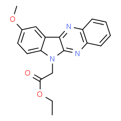 ChemSpider 2D Image | Ethyl (9-methoxy-6H-indolo[2,3-b]quinoxalin-6-yl)acetate | C19H17N3O3