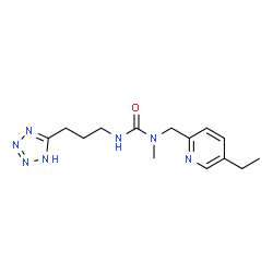 ChemSpider 2D Image | 1-[(5-Ethyl-2-pyridinyl)methyl]-1-methyl-3-[3-(1H-tetrazol-5-yl)propyl]urea | C14H21N7O