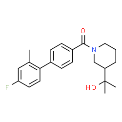 ChemSpider 2D Image | (4'-Fluoro-2'-methyl-4-biphenylyl)[3-(2-hydroxy-2-propanyl)-1-piperidinyl]methanone | C22H26FNO2