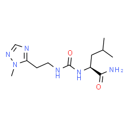 ChemSpider 2D Image | N~2~-{[2-(1-Methyl-1H-1,2,4-triazol-5-yl)ethyl]carbamoyl}-L-leucinamide | C12H22N6O2