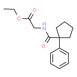 ChemSpider 2D Image | Ethyl N-[(1-phenylcyclopentyl)carbonyl]glycinate | C16H21NO3