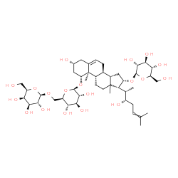 ChemSpider 2D Image | (1beta,3beta,13xi,16beta,22S)-16-(beta-D-Glucopyranosyloxy)-3,22-dihydroxycholesta-5,24-dien-1-yl 6-O-beta-D-galactopyranosyl-beta-D-glucopyranoside | C45H74O19