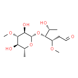 ChemSpider 2D Image | 2,6-Dideoxy-4-O-(6-deoxy-3-O-methyl-beta-D-glucopyranosyl)-3-O-methyl-D-ribo-hexose | C14H26O8