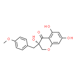 ChemSpider 2D Image | (3S)-3,5,7-Trihydroxy-3-(4-methoxybenzyl)-2,3-dihydro-4H-chromen-4-one | C17H16O6