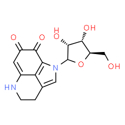 ChemSpider 2D Image | 1-(D-Ribofuranosyl)-1,3,4,5-tetrahydropyrrolo[4,3,2-de]quinoline-7,8-dione | C15H16N2O6