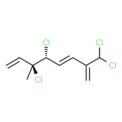 ChemSpider 2D Image | (3E,5R,6S)-5,6-Dichloro-2-(dichloromethyl)-6-methyl-1,3,7-octatriene | C10H12Cl4