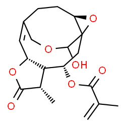 ChemSpider 2D Image | (3S,5S,8R,13R)-15-Hydroxy-5-methyl-6-oxo-7,14,16-trioxatetracyclo[8.4.3.0~1,13~.0~4,8~]heptadec-9-en-3-yl methacrylate | C19H24O7
