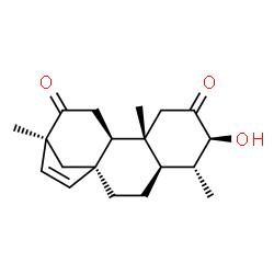 ChemSpider 2D Image | (1R,4R,5R,6S,9R,10S,13S)-6-Hydroxy-5,9,13-trimethyltetracyclo[11.2.1.0~1,10~.0~4,9~]hexadec-14-ene-7,12-dione | C19H26O3