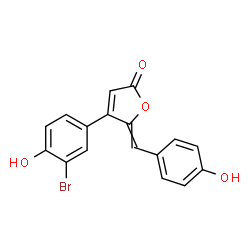 ChemSpider 2D Image | 4-(3-Bromo-4-hydroxyphenyl)-5-(4-hydroxybenzylidene)-2(5H)-furanone | C17H11BrO4