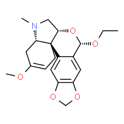 ChemSpider 2D Image | (4aS,6aR,8S,13bS)-8-Ethoxy-3-methoxy-5-methyl-1,4,4a,5,6,6a-hexahydro-8H-[1,3]dioxolo[6,7]isochromeno[3,4-c]indole | C20H25NO5