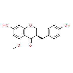 ChemSpider 2D Image | (3R)-7-Hydroxy-3-(4-hydroxybenzyl)-5-methoxy-2,3-dihydro-4H-chromen-4-one | C17H16O5