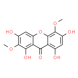ChemSpider 2D Image | 1,3,6,8-Tetrahydroxy-2,5-dimethoxy-9H-xanthen-9-one | C15H12O8