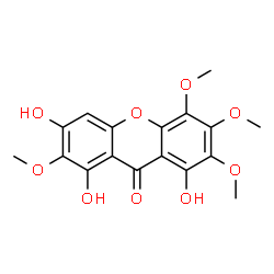 ChemSpider 2D Image | 1,6,8-Trihydroxy-2,3,4,7-tetramethoxy-9H-xanthen-9-one | C17H16O9