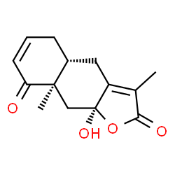 ChemSpider 2D Image | (4aR,8aR,9aS)-9a-Hydroxy-3,8a-dimethyl-4a,8a,9,9a-tetrahydronaphtho[2,3-b]furan-2,8(4H,5H)-dione | C14H16O4