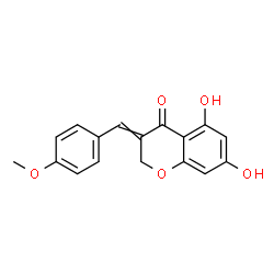 ChemSpider 2D Image | 5,7-Dihydroxy-3-(4-methoxybenzylidene)-2,3-dihydro-4H-chromen-4-one | C17H14O5