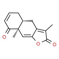 ChemSpider 2D Image | (4aR,8aS)-3,8a-Dimethyl-4a,8a-dihydronaphtho[2,3-b]furan-2,8(4H,5H)-dione | C14H14O3