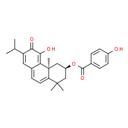 ChemSpider 2D Image | (2alpha)-11-Hydroxy-12-oxoabieta-5,7,9(11),13-tetraen-2-yl 4-hydroxybenzoate | C27H30O5