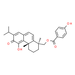 ChemSpider 2D Image | 11-Hydroxy-12-oxoabieta-5,7,9(11),13-tetraen-19-yl 4-hydroxybenzoate | C27H30O5