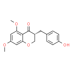 ChemSpider 2D Image | (3R)-3-(4-Hydroxybenzyl)-5,7-dimethoxy-2,3-dihydro-4H-chromen-4-one | C18H18O5